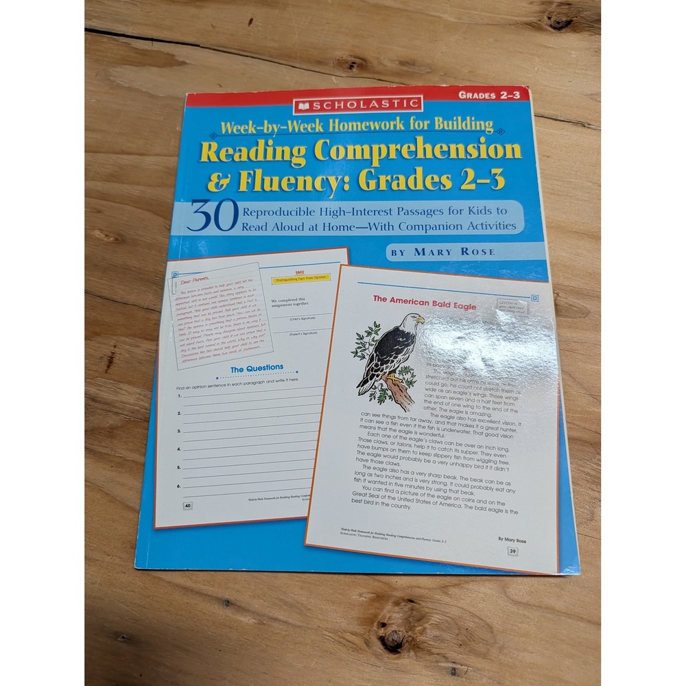 Scholastic Reading Comprehension Workbook Grades 2-3 Blue Excellent Reproducible